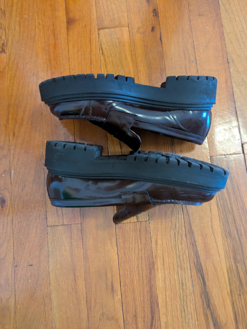Thursday Boot Company - Women's Chunky Penny Loafers in Dark Burgundy - Picture 3 of 4